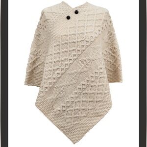 Chic Cream Knit Poncho